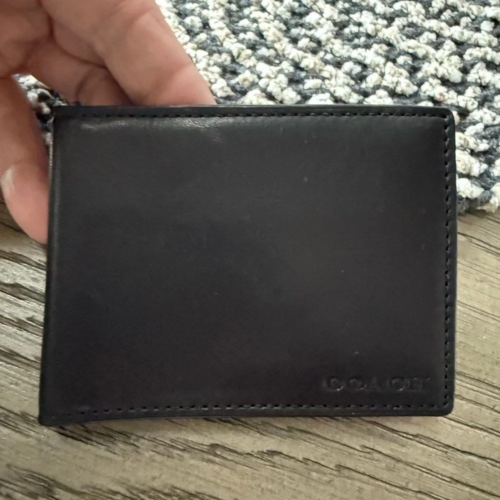 Coach Midnight Black Leather Card Holder